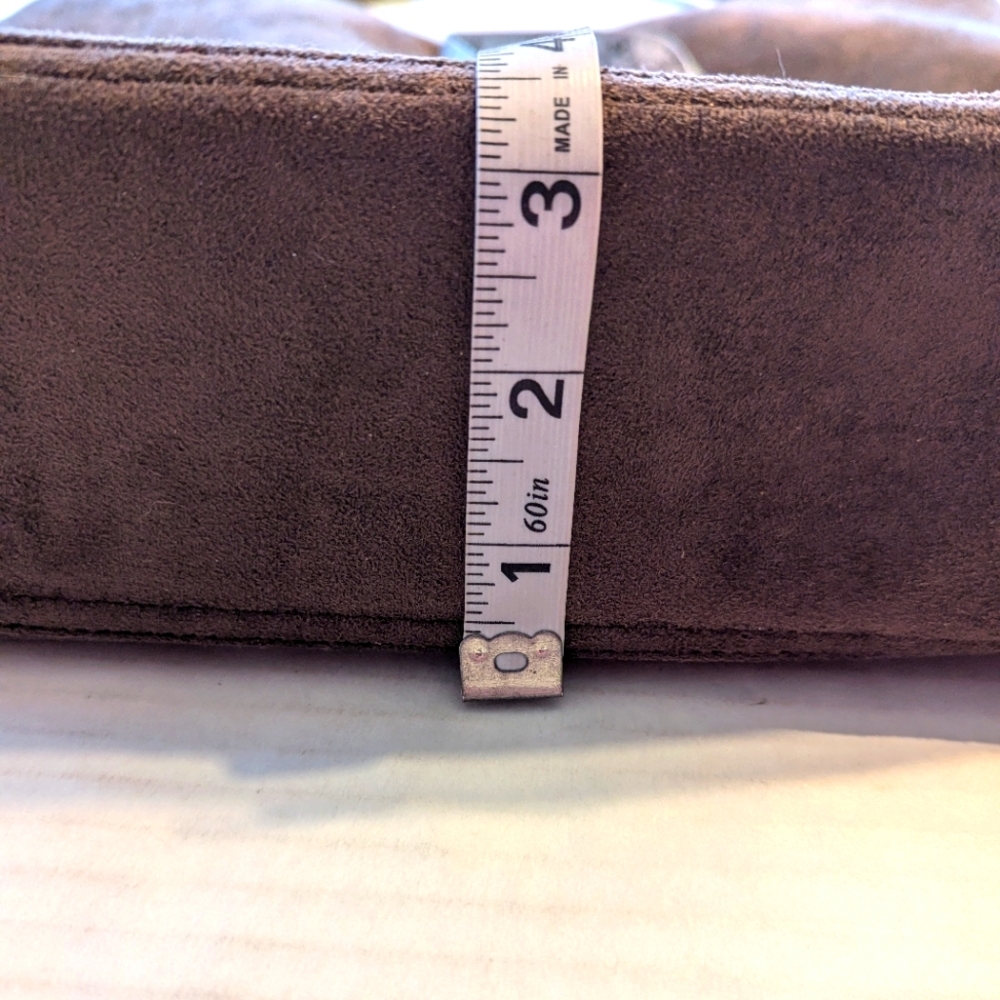 Suede Shoulder Hobo Bag - Brown - Picture 8 of 8